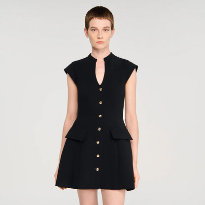 Constance Short Knit Dress Black
