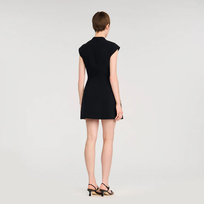 Constance Short Knit Dress Black