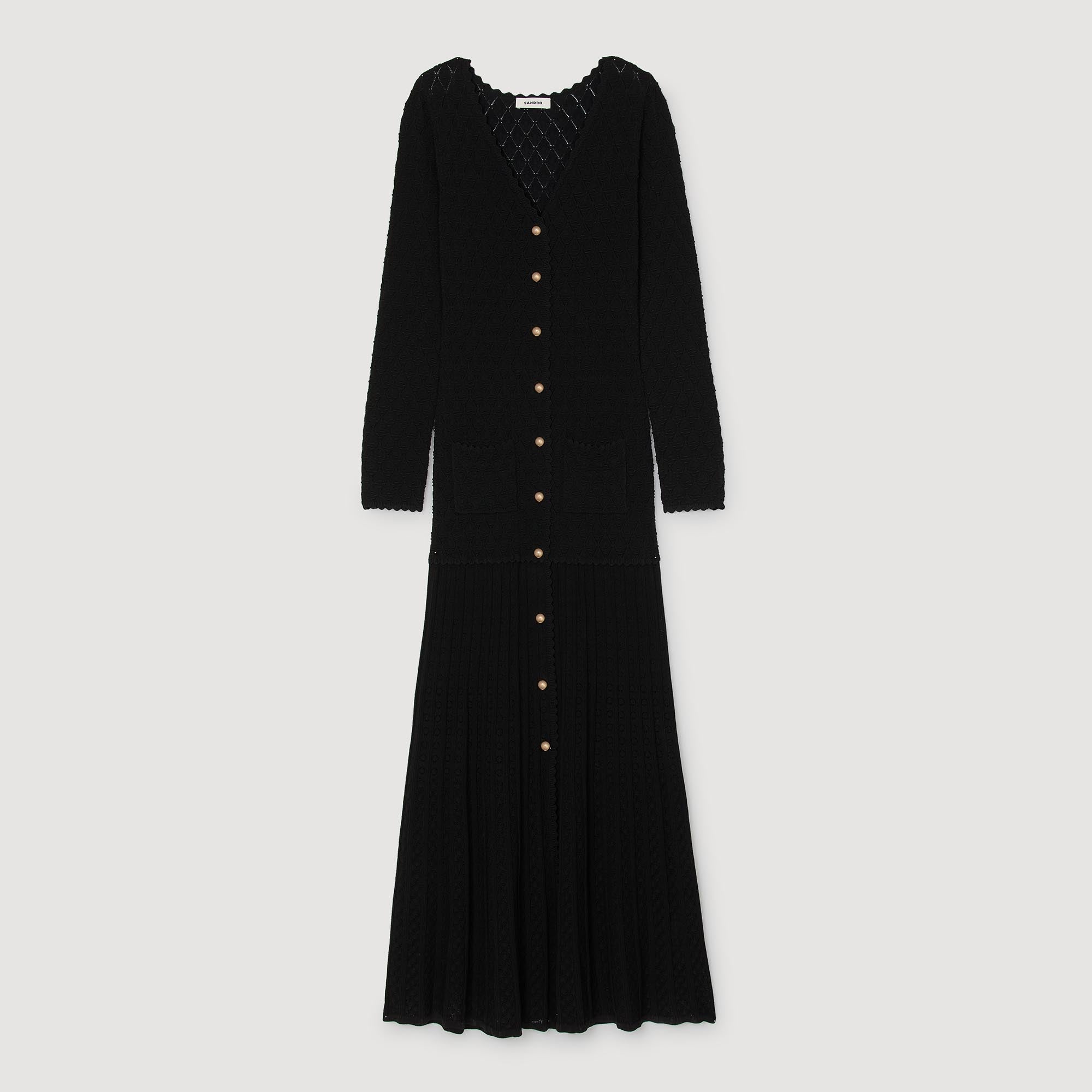 Shop Sabah Fancy Knit Maxi Dress Black for Women Online - Sandro KSA Shop Sabah Fancy Knit Maxi Dress Black for Women Online - Sandro KSA