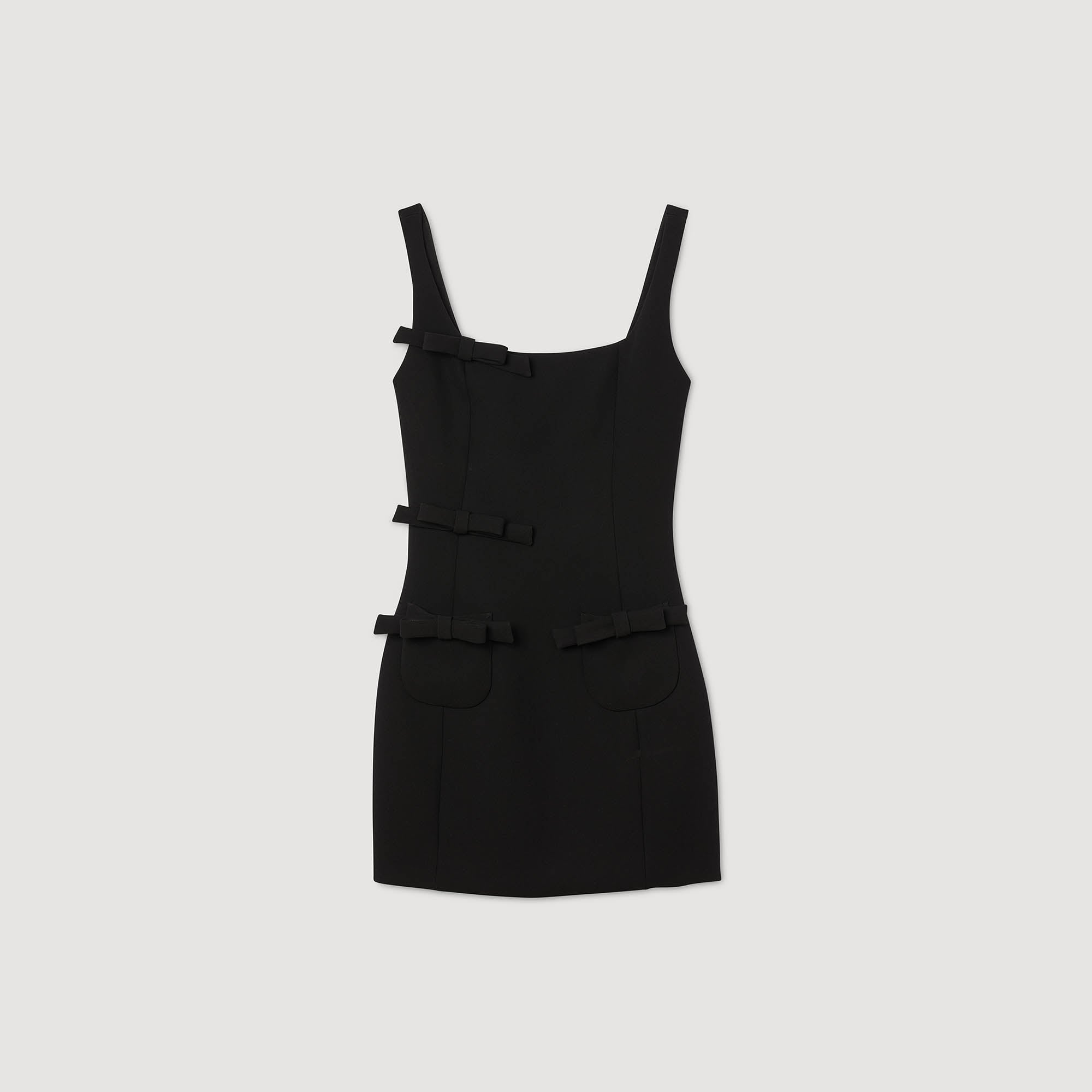 Alessia Short Dress With Bows Black