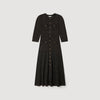 Ramia Pointelle Knit Midi Dress Black