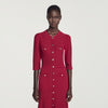 Ramia Pointelle knit midi dress Bordeaux