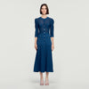 Ramia Pointelle knit midi dress Blue