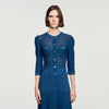 Ramia Pointelle knit midi dress Blue