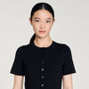 Judith Peplum Knit Maxi Dress Black