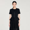 Judith Peplum Knit Maxi Dress Black