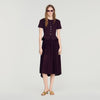 Judith Knit maxi dress with peplum Bordeaux