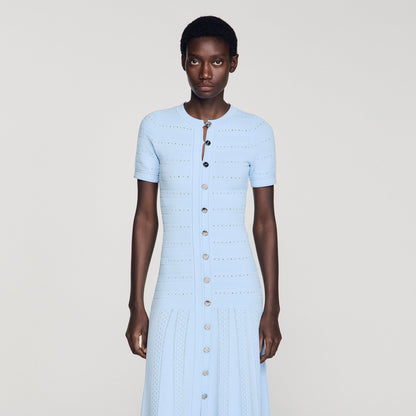 Milona Knit Maxi Dress Sky Blue
