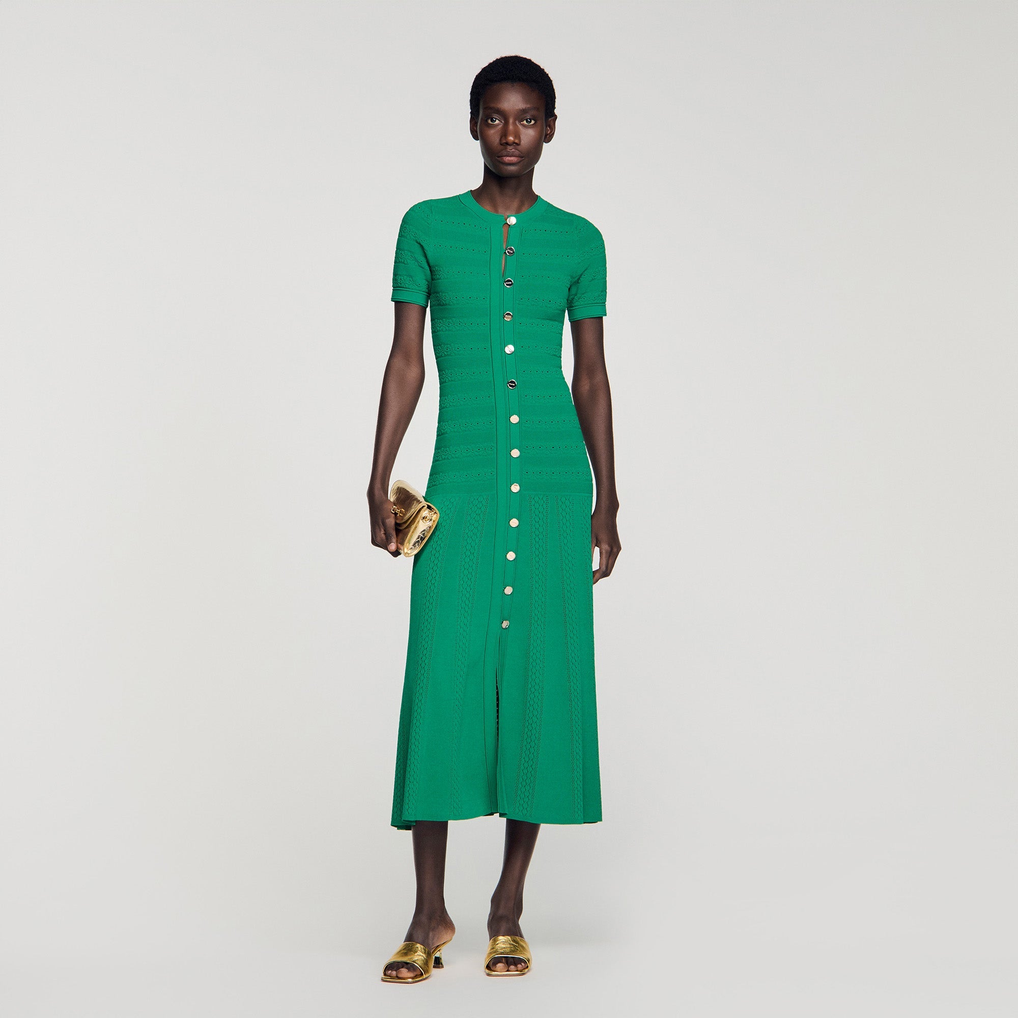 Milona Knit Maxi Dress EMEURAUDE GREEN