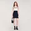 Ellie Two-Tone Knit Short Dress BLACK