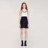Ellie Two-Tone Knit Short Dress BLACK