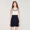 Ellie Two-Tone Knit Short Dress BLACK