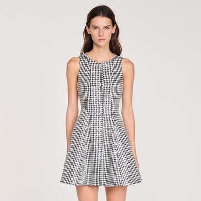 Flavie Tweed And Sequin Short Dress Black / White
