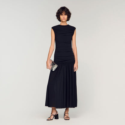 Azalea Draped Maxi Dress Black