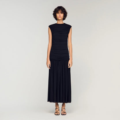 Azalea Draped Maxi Dress Black