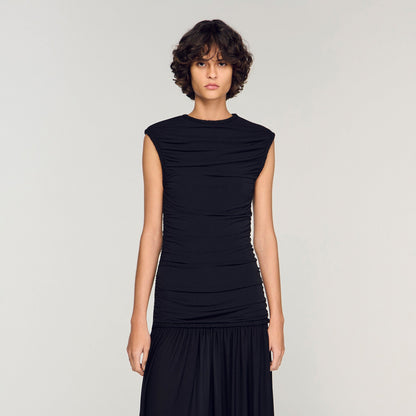 Azalea Draped Maxi Dress Black