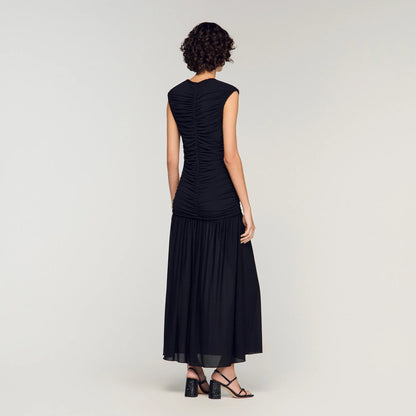 Azalea Draped Maxi Dress Black