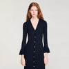 Narya Knit Maxi Dress With Ruffle Black