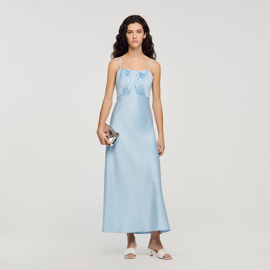 Cinderella Satin-Effect Maxi Dress Blue Sky