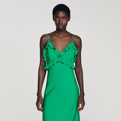 Calypsane Maxi Dress With Straps GREEN