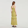 Coralina Ruffled Knit Maxi Dress Green