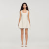 Lyssandra Beaded Knit Short Dress WHITE