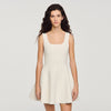 Lyssandra Beaded Knit Short Dress WHITE