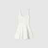 Lyssandra Beaded Knit Short Dress WHITE