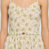 Lucette Floral Maxi Dress With Straps Olive / Ecru