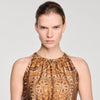 Melanie Bandana-Print Maxi Dress Brown / Black