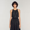 Mexique Rhinestone Maxi Dress Black