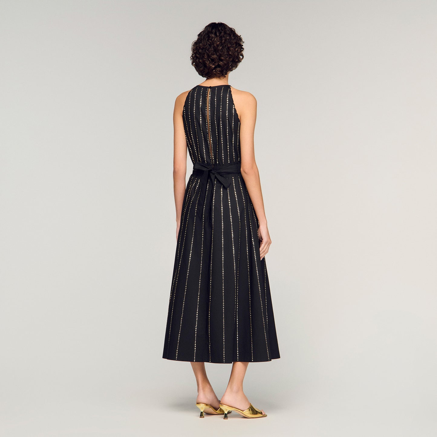 Mexique Rhinestone Maxi Dress Black