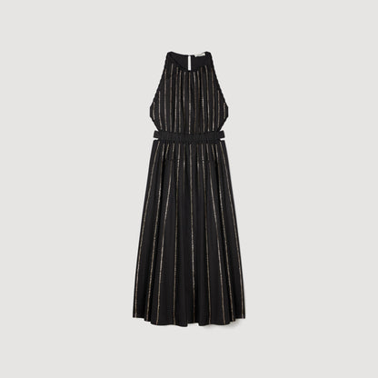 Mexique Rhinestone Maxi Dress BLACK