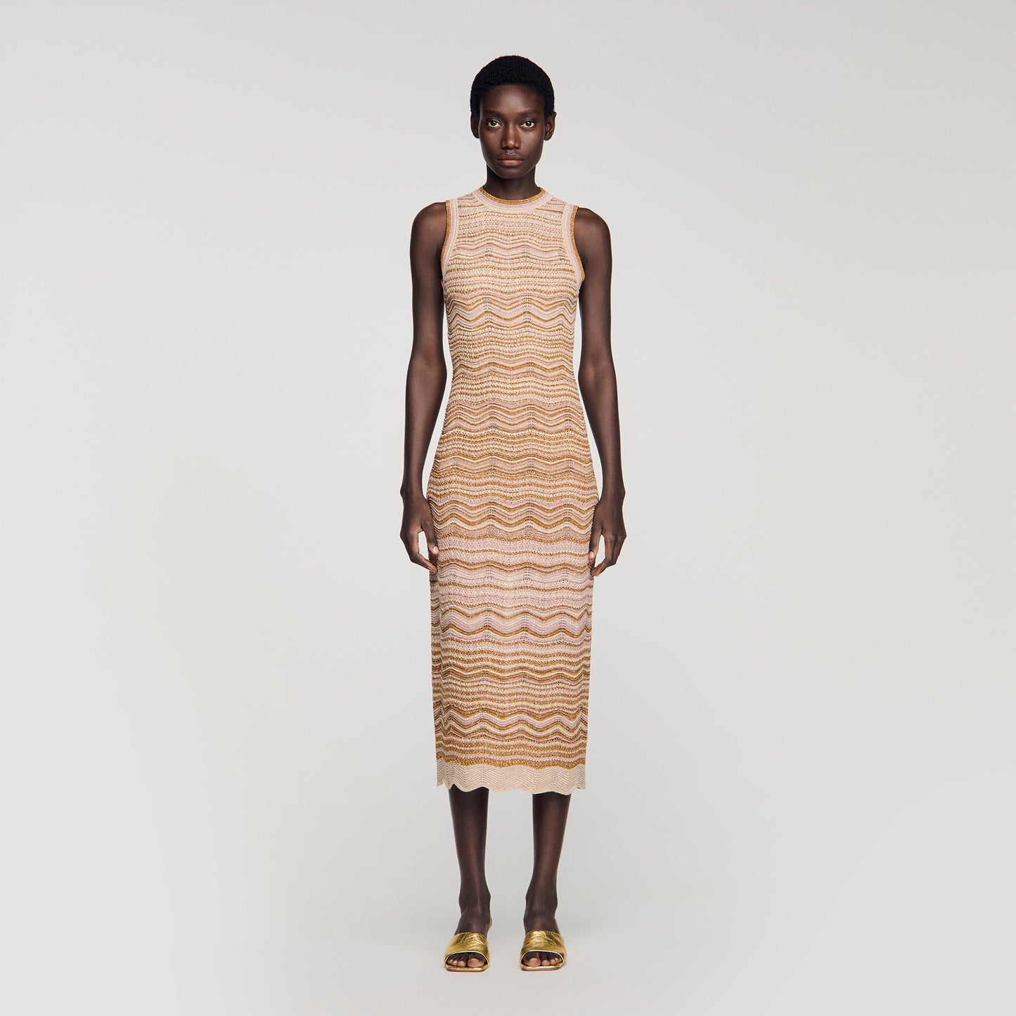 Raffaela Fancy Knit Maxi Dress Brown