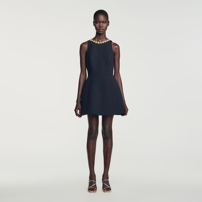 Santaluna Short dress with jewel detail Black