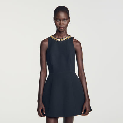 Santaluna Short dress with jewel detail Black