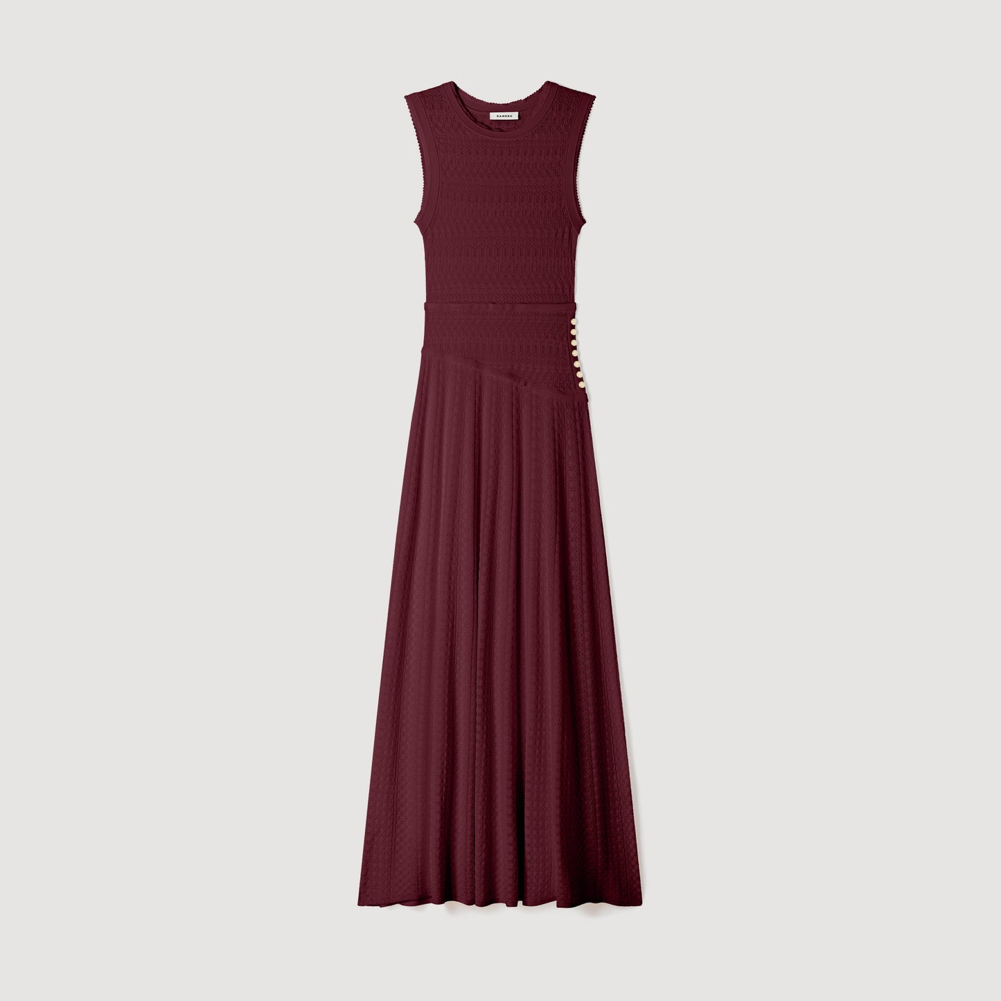 Samantha Pointelle knit maxi dress Bordeaux