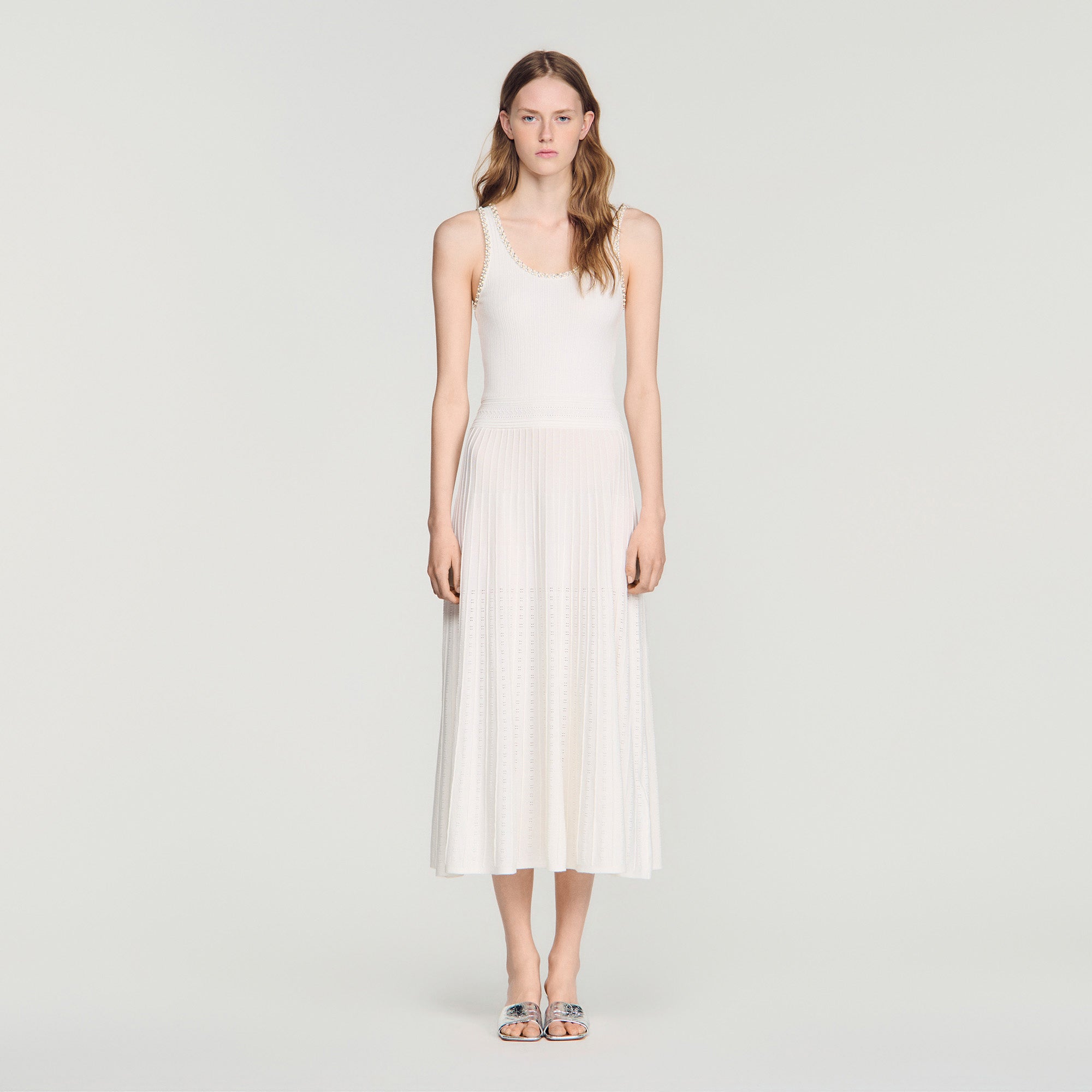 sandro dress white Crepon Maxi With Lace Trim over bead embellishments White maxi sandro dress, #premiumquality