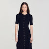 Pietrarosa Knit maxi dress with ruffles Black