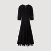 Pietrarosa Knit maxi dress with ruffles Black