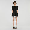Joye Short contrast skater dress Black