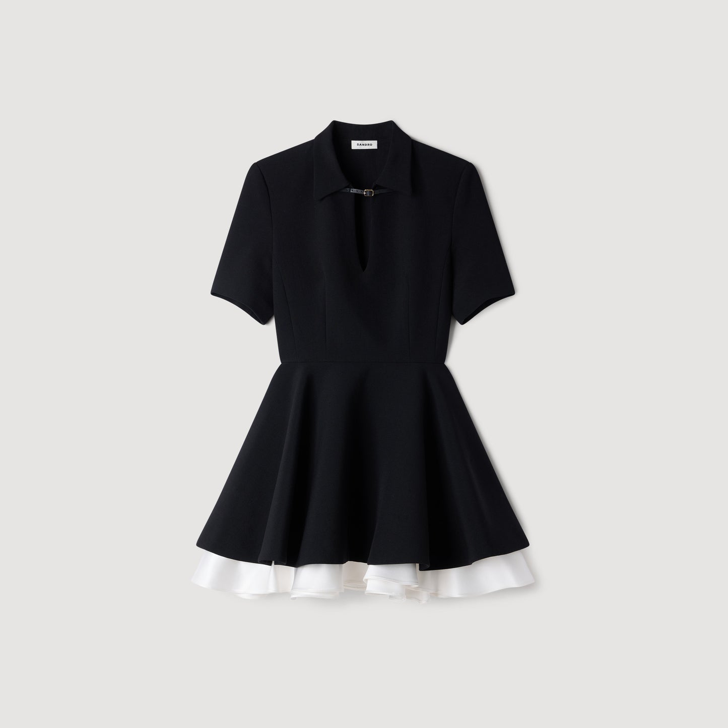 Joye Short contrast skater dress Black