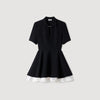Joye Short contrast skater dress Black