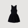 Dua Short ruffled lace dress Black