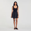 Sunniva Short knit dress with beads Black