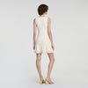 Natacha Floral knit short dress Ecru