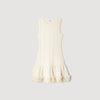 Natacha Floral knit short dress Ecru