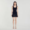 Dalya Short knit dress with studs Black