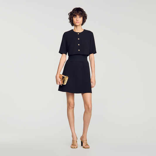 Georgina Short 2-in-1 dress Black
