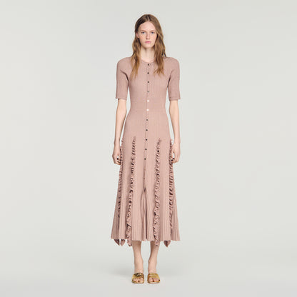 Pietrarosa Sparkling knit maxi dress Nude